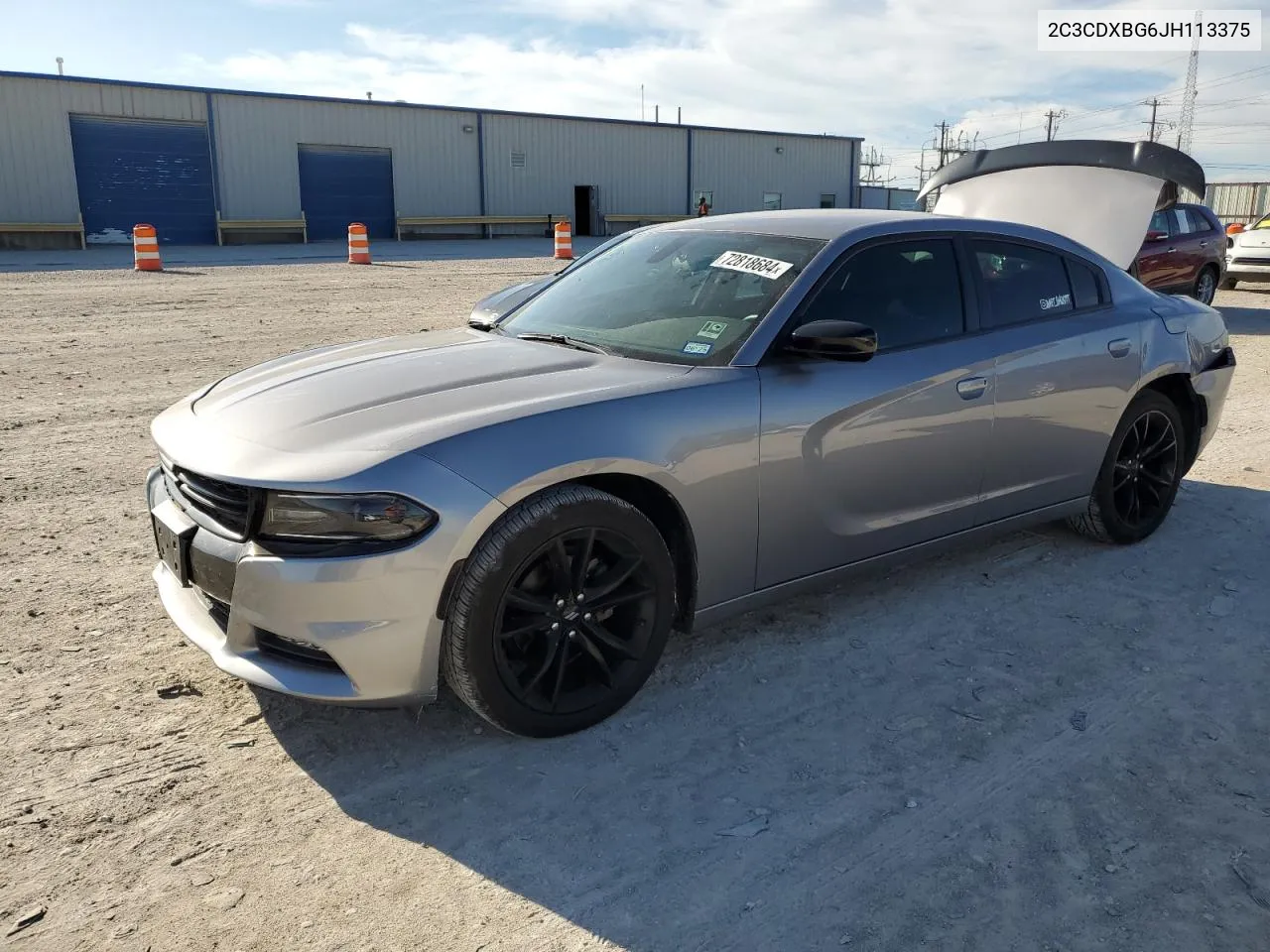 2C3CDXBG6JH113375 2018 Dodge Charger Sxt