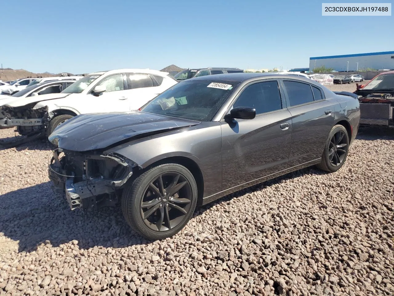 2018 Dodge Charger Sxt VIN: 2C3CDXBGXJH197488 Lot: 72854554