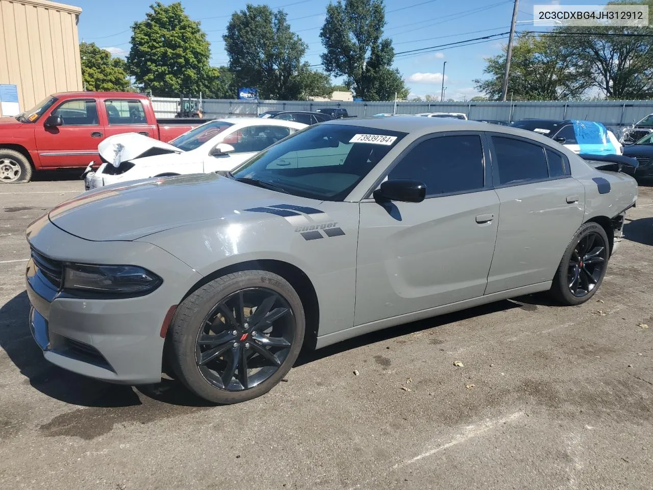 2018 Dodge Charger Sxt VIN: 2C3CDXBG4JH312912 Lot: 73939784