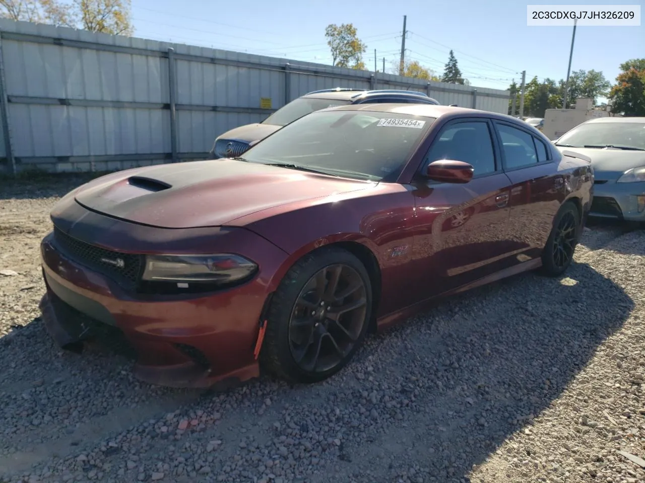 2018 Dodge Charger R/T 392 VIN: 2C3CDXGJ7JH326209 Lot: 74935454