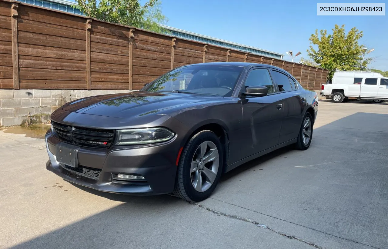 2018 Dodge Charger Sxt Plus VIN: 2C3CDXHG6JH298423 Lot: 75644434