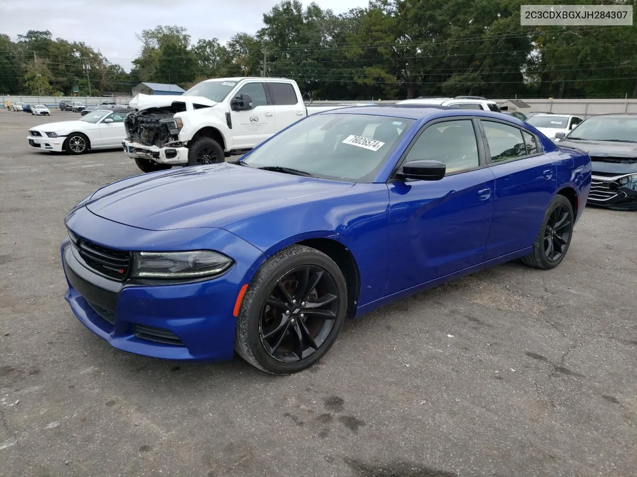 2018 Dodge Charger Sxt VIN: 2C3CDXBGXJH284307 Lot: 76026574