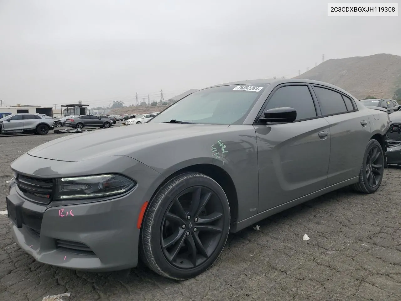 2018 Dodge Charger Sxt VIN: 2C3CDXBGXJH119308 Lot: 76382384