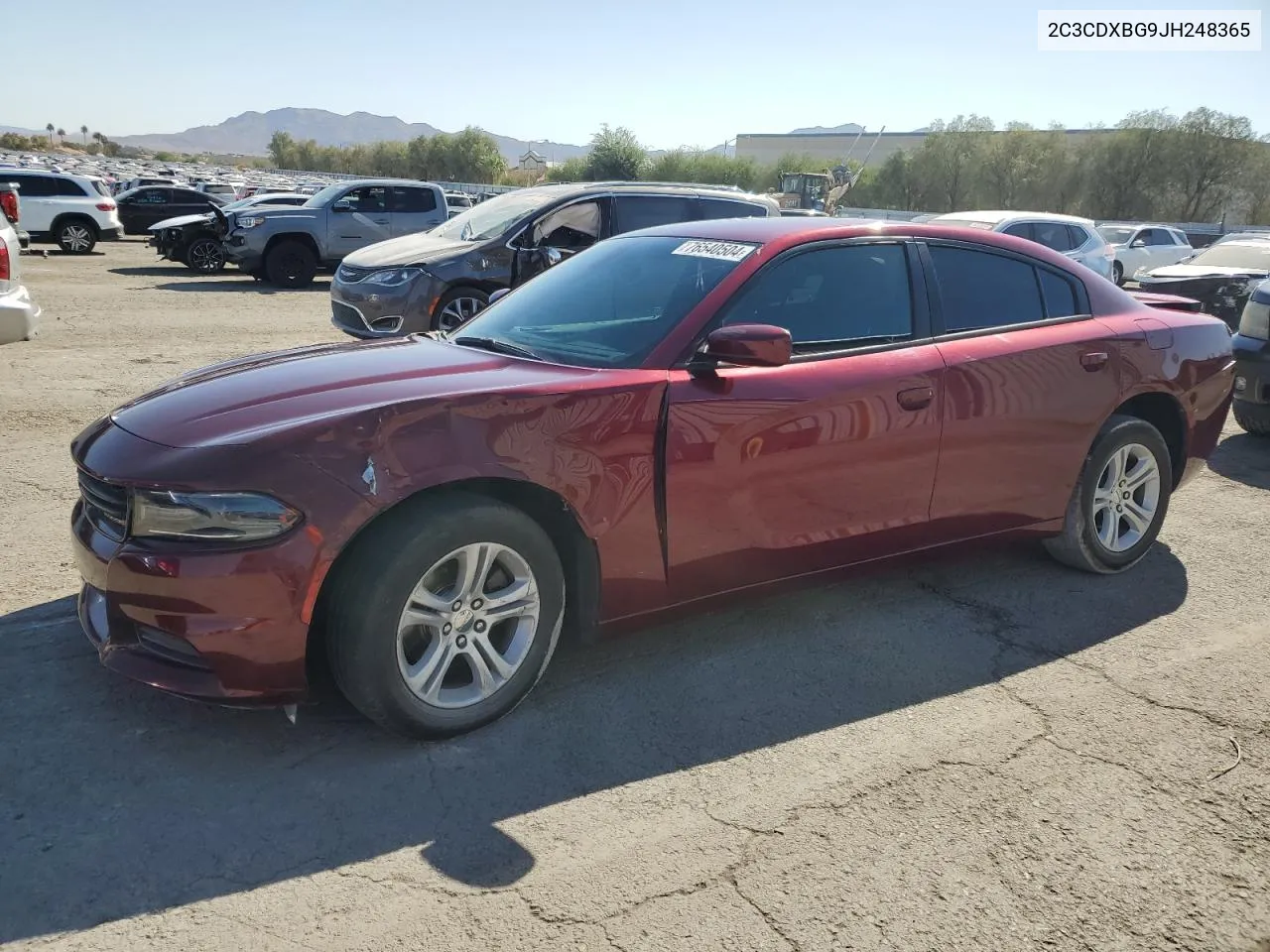 2018 Dodge Charger Sxt VIN: 2C3CDXBG9JH248365 Lot: 76540504