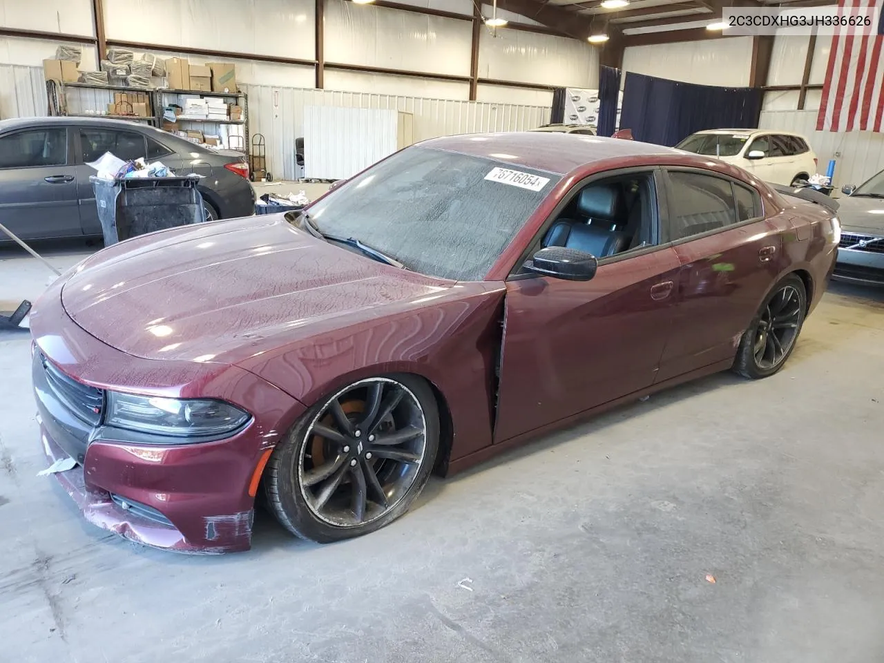 2018 Dodge Charger Sxt Plus VIN: 2C3CDXHG3JH336626 Lot: 76716054