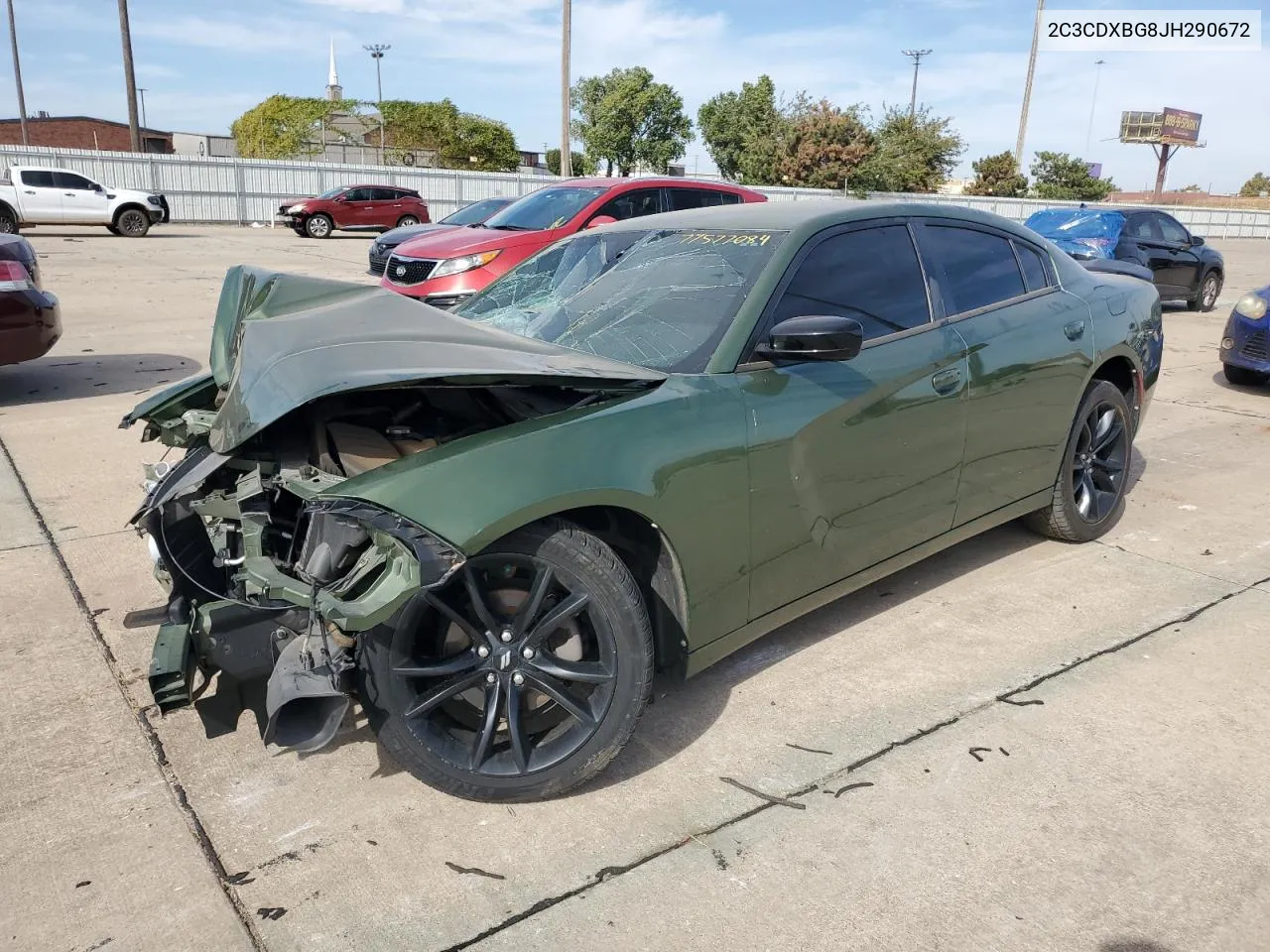 2018 Dodge Charger Sxt VIN: 2C3CDXBG8JH290672 Lot: 77577084