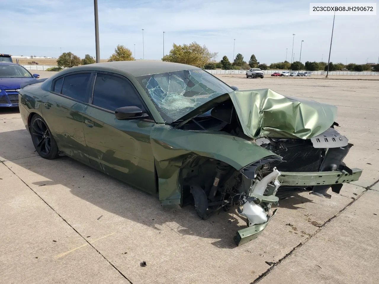 2018 Dodge Charger Sxt VIN: 2C3CDXBG8JH290672 Lot: 77577084