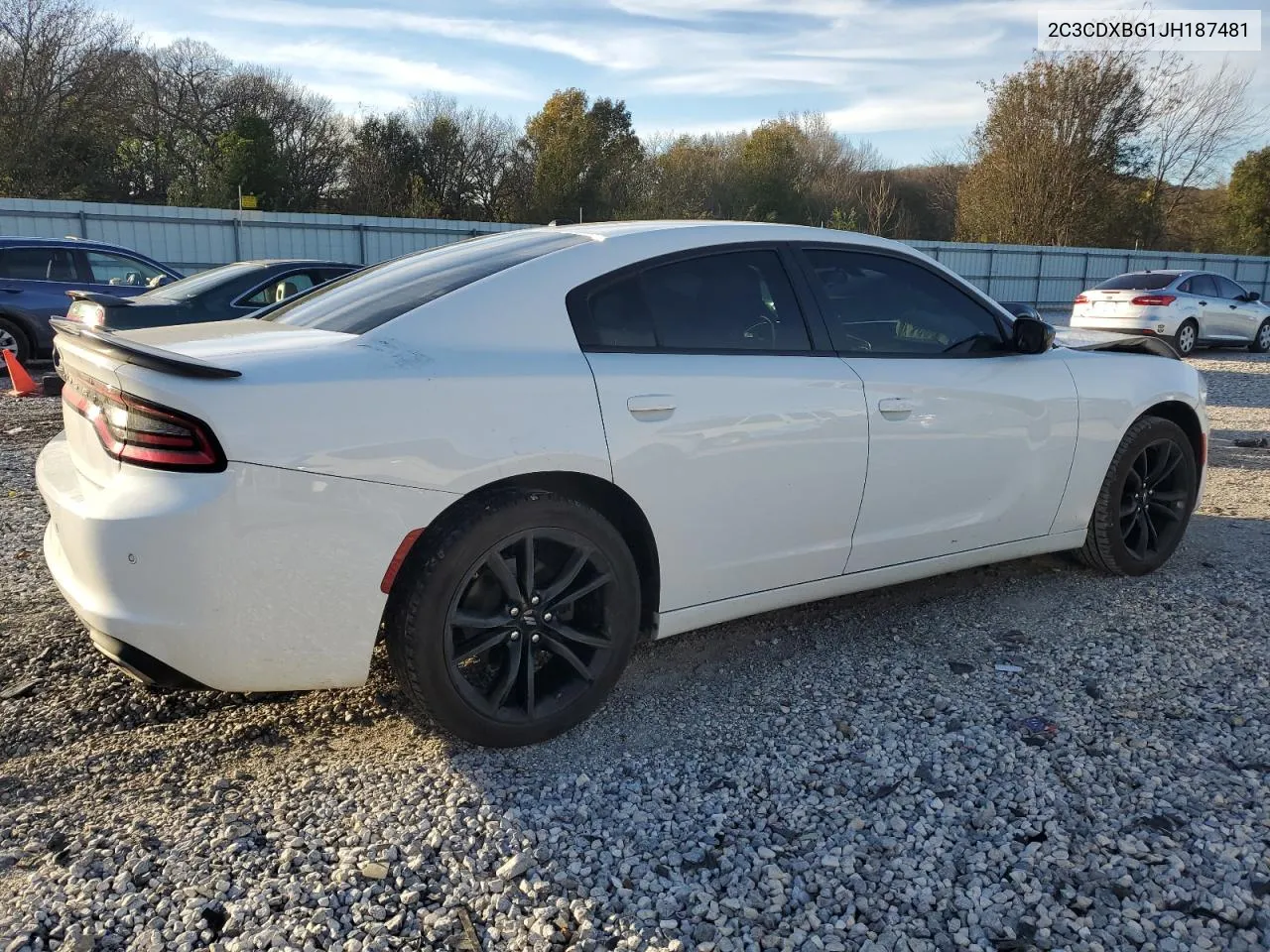 2018 Dodge Charger Sxt VIN: 2C3CDXBG1JH187481 Lot: 80146114