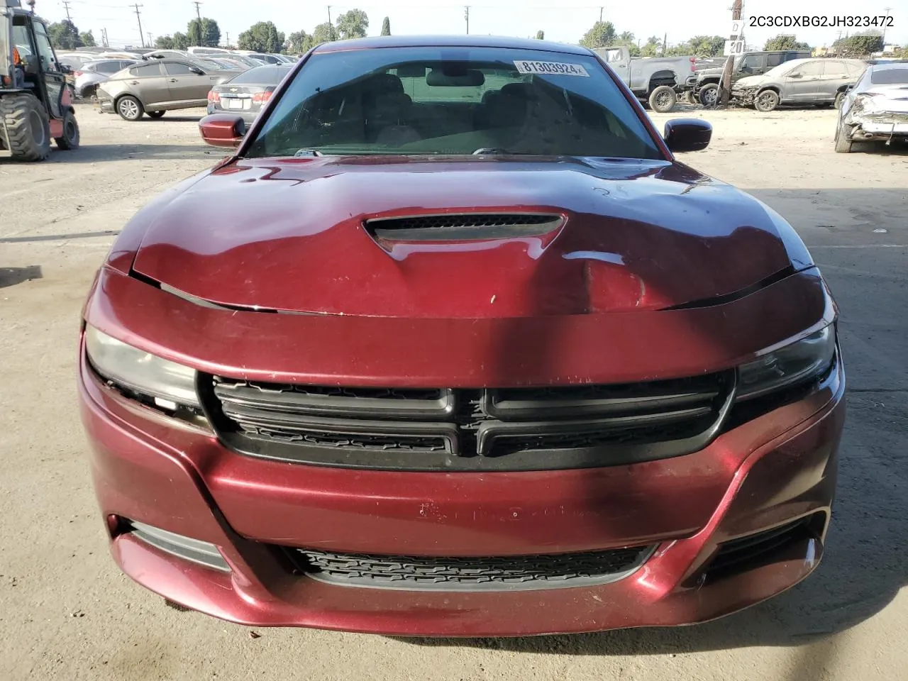 2018 Dodge Charger Sxt VIN: 2C3CDXBG2JH323472 Lot: 81303924