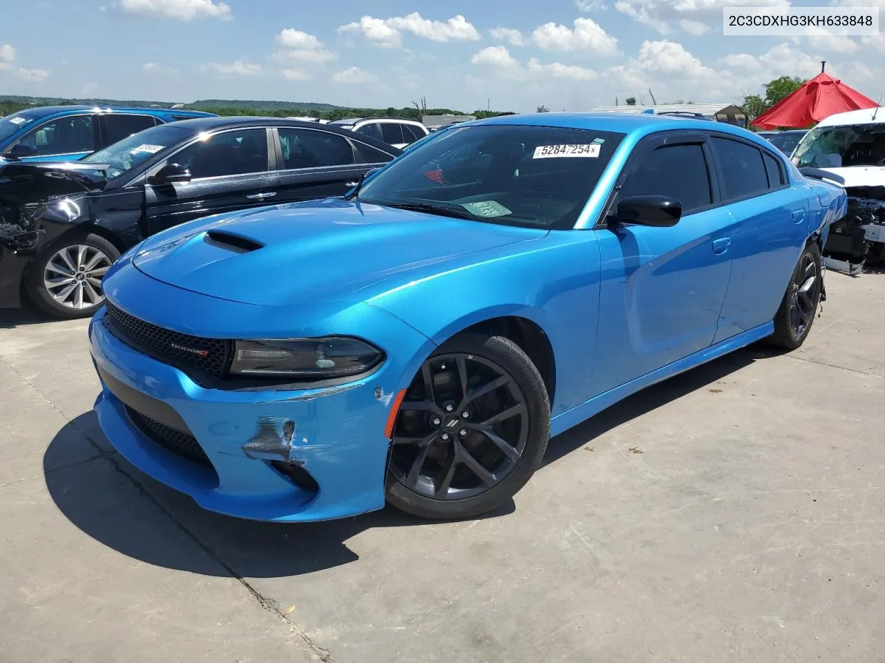 2019 Dodge Charger Gt VIN: 2C3CDXHG3KH633848 Lot: 52847254