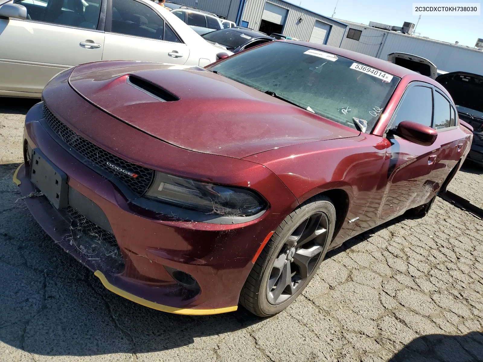 2019 Dodge Charger R/T VIN: 2C3CDXCT0KH738030 Lot: 53694014