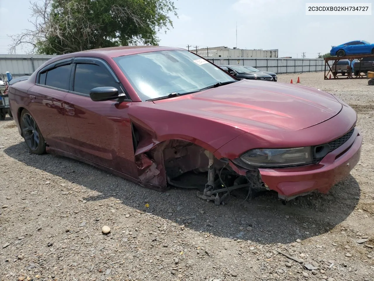 2019 Dodge Charger Sxt VIN: 2C3CDXBG2KH734727 Lot: 55647434