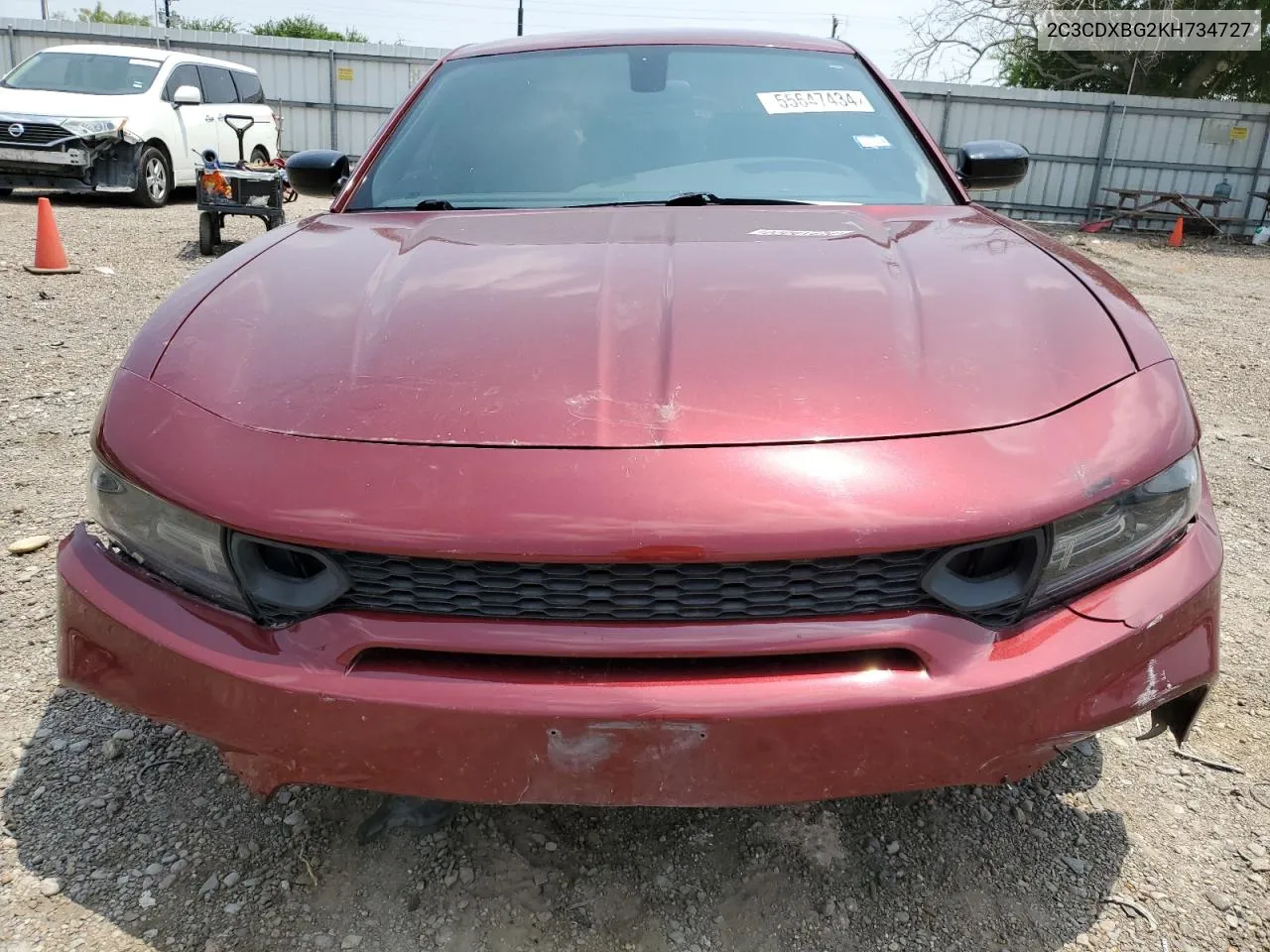 2019 Dodge Charger Sxt VIN: 2C3CDXBG2KH734727 Lot: 55647434