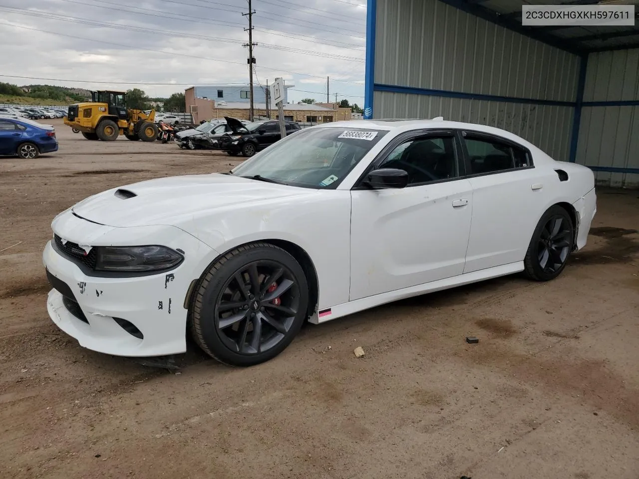 2019 Dodge Charger Gt VIN: 2C3CDXHGXKH597611 Lot: 56838074