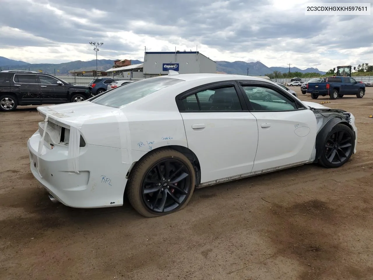 2019 Dodge Charger Gt VIN: 2C3CDXHGXKH597611 Lot: 56838074