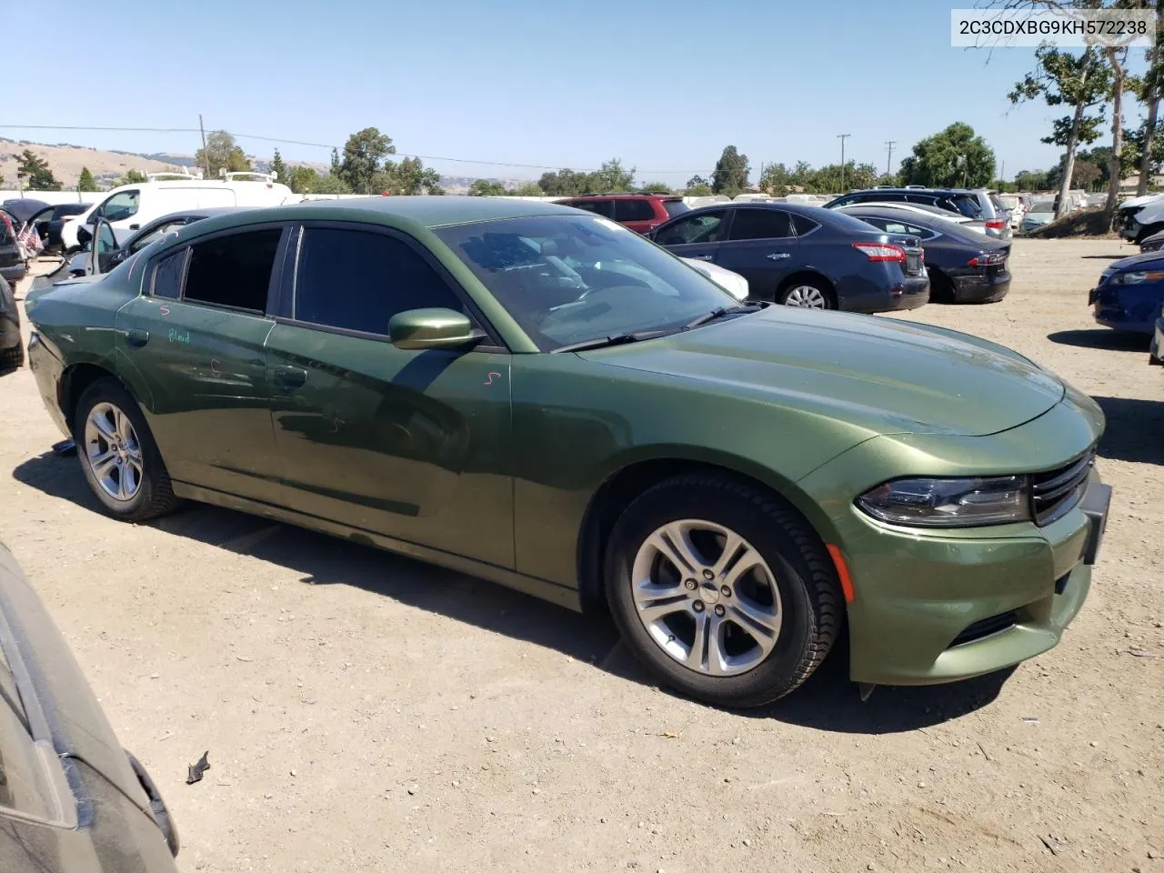 2019 Dodge Charger Sxt VIN: 2C3CDXBG9KH572238 Lot: 58779104