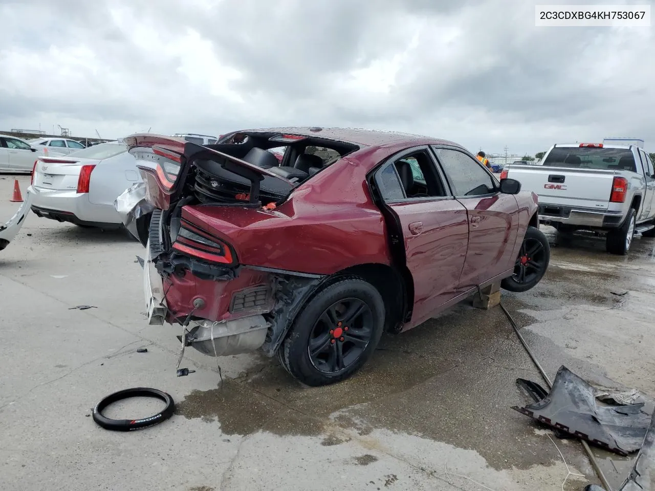 2019 Dodge Charger Sxt VIN: 2C3CDXBG4KH753067 Lot: 59786214