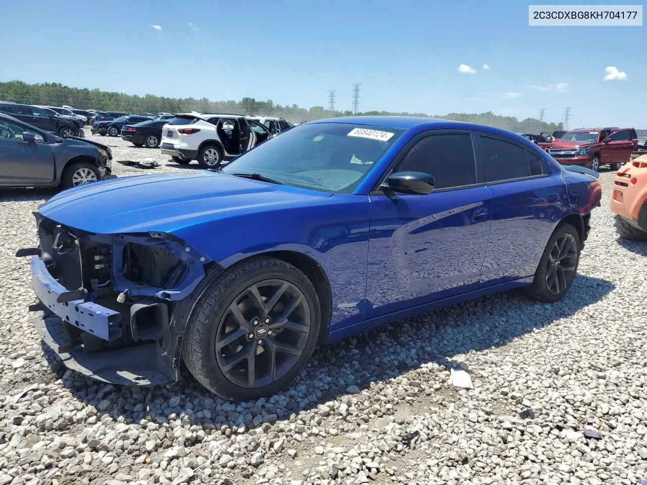 2019 Dodge Charger Sxt VIN: 2C3CDXBG8KH704177 Lot: 60840124