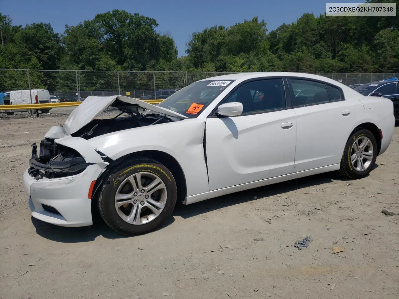 2019 Dodge Charger Sxt VIN: 2C3CDXBG2KH707348 Lot: 64831034