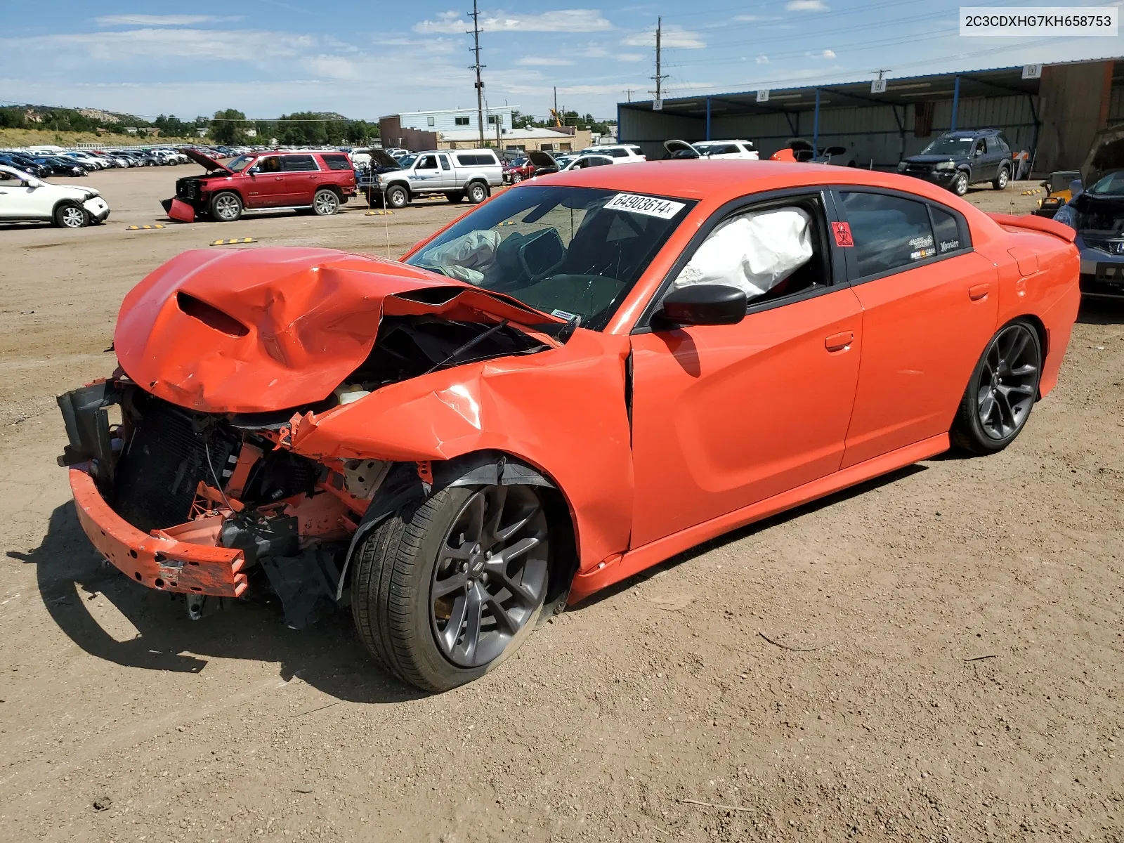 2019 Dodge Charger Gt VIN: 2C3CDXHG7KH658753 Lot: 64903614