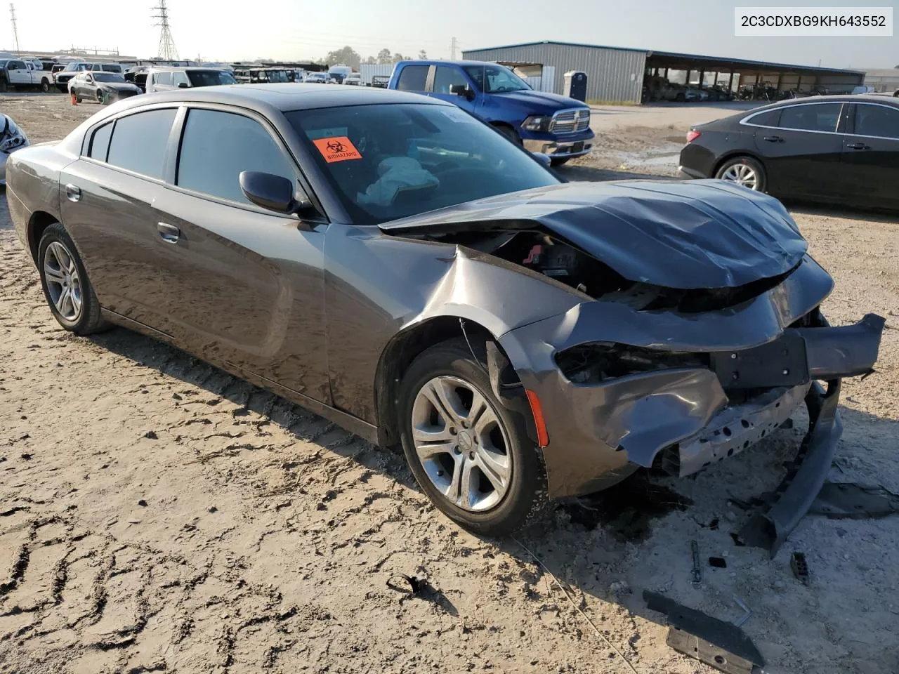 2019 Dodge Charger Sxt VIN: 2C3CDXBG9KH643552 Lot: 66161884