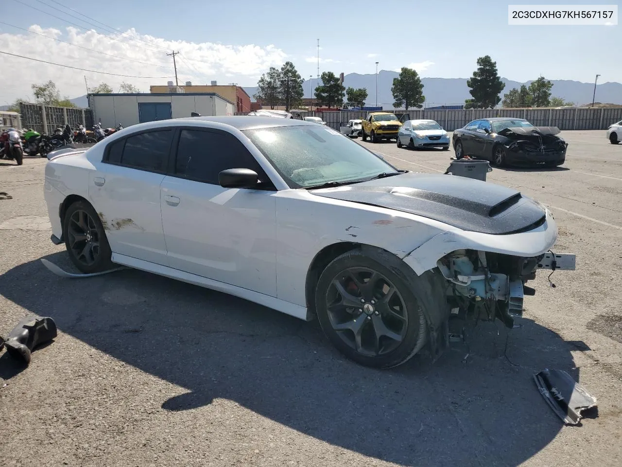 2019 Dodge Charger Gt VIN: 2C3CDXHG7KH567157 Lot: 66735784