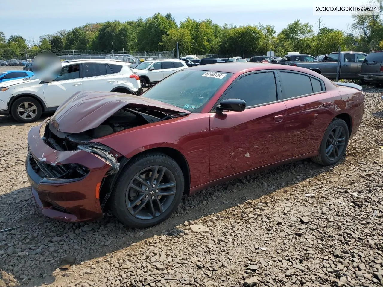 2019 Dodge Charger Sxt VIN: 2C3CDXJG0KH699624 Lot: 69969184