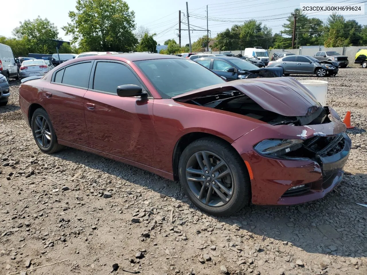 2019 Dodge Charger Sxt VIN: 2C3CDXJG0KH699624 Lot: 69969184