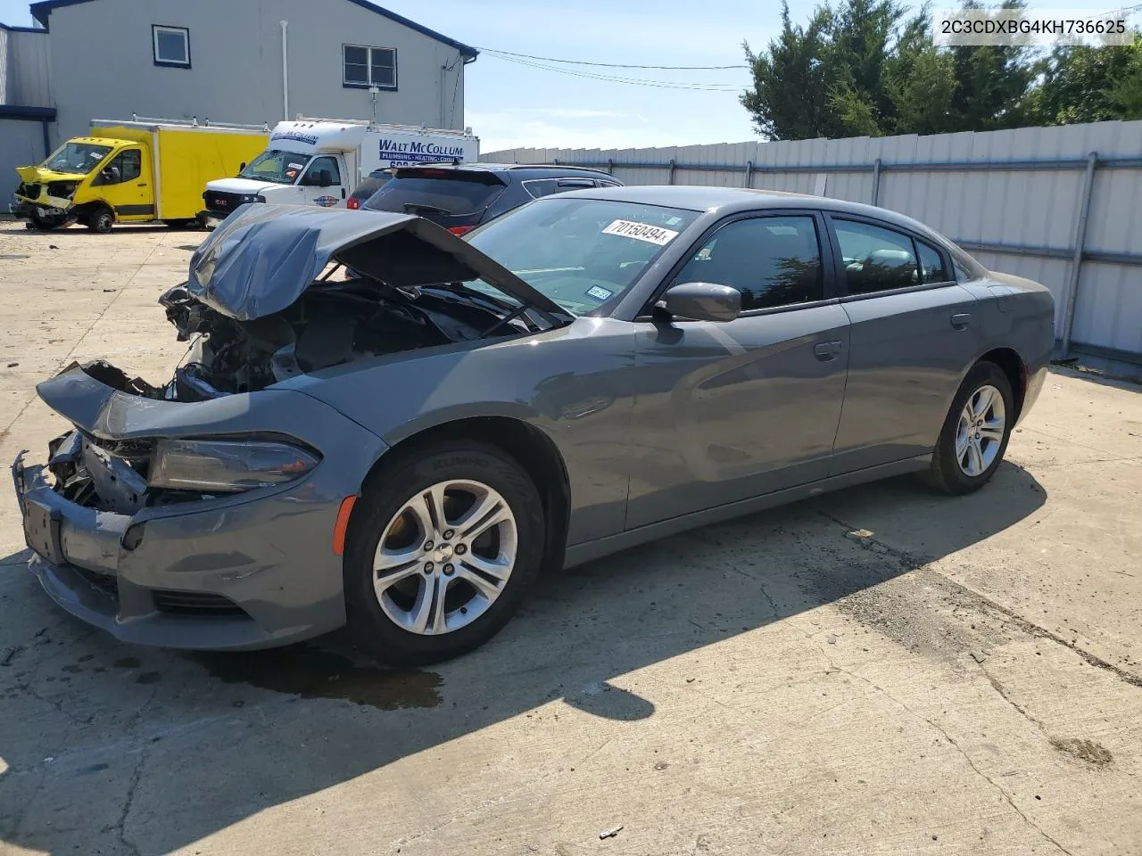 2019 Dodge Charger Sxt VIN: 2C3CDXBG4KH736625 Lot: 70150494