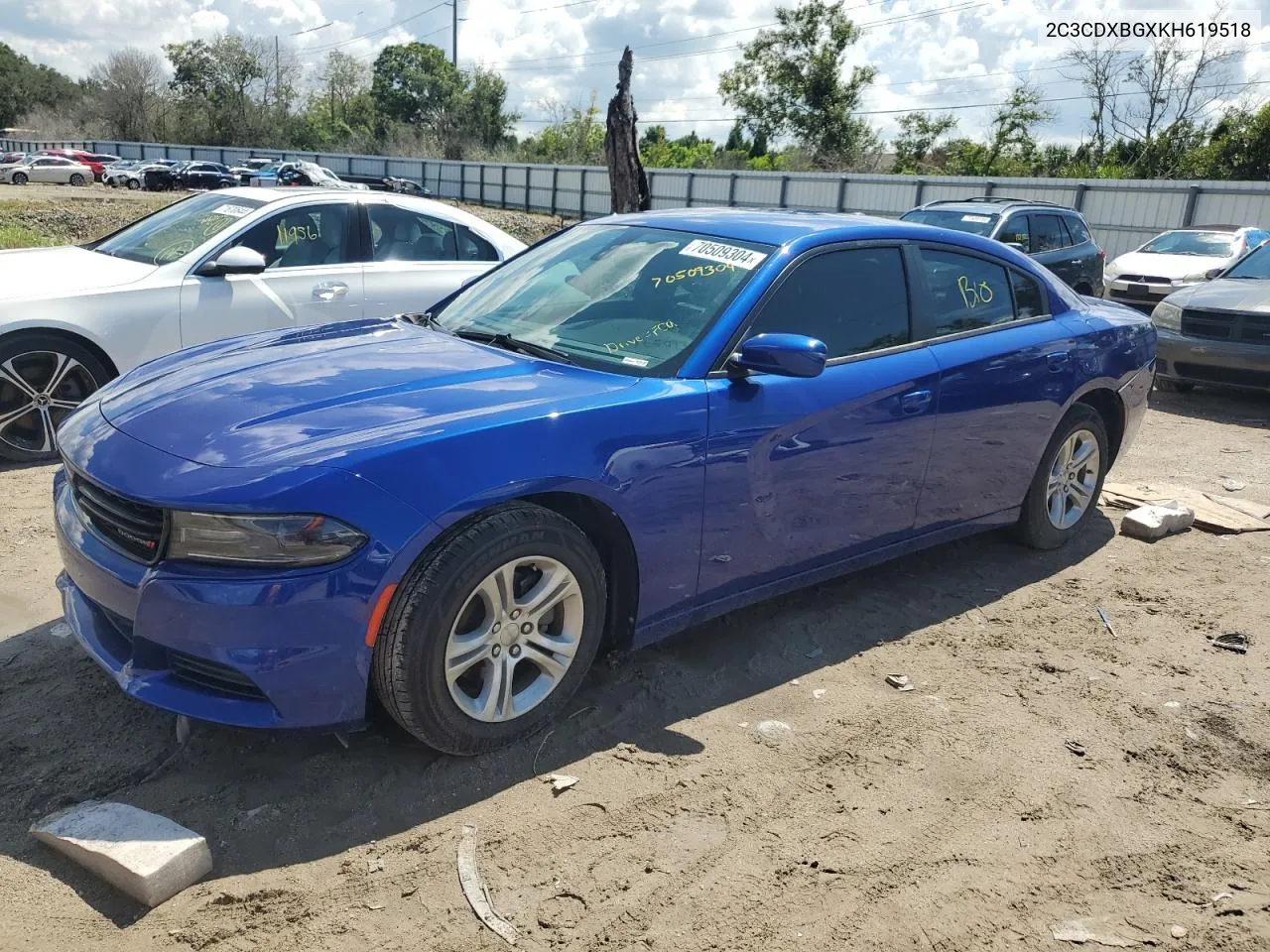 2019 Dodge Charger Sxt VIN: 2C3CDXBGXKH619518 Lot: 70509304