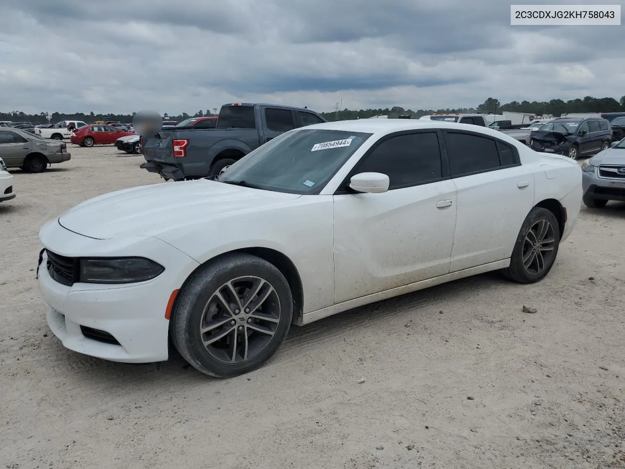 2019 Dodge Charger Sxt VIN: 2C3CDXJG2KH758043 Lot: 70854944