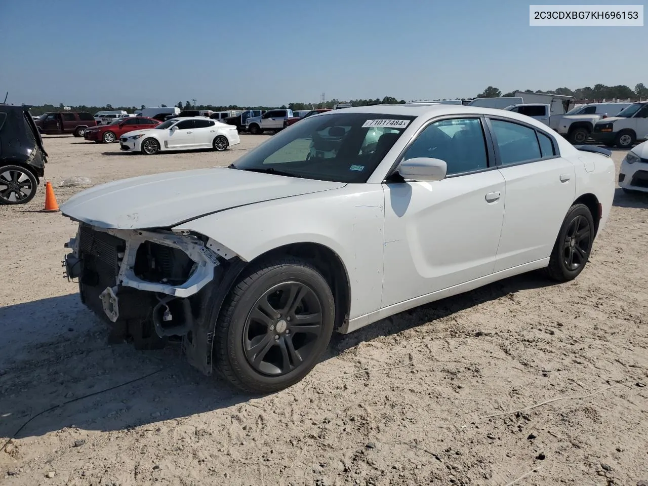 2019 Dodge Charger Sxt VIN: 2C3CDXBG7KH696153 Lot: 71017484