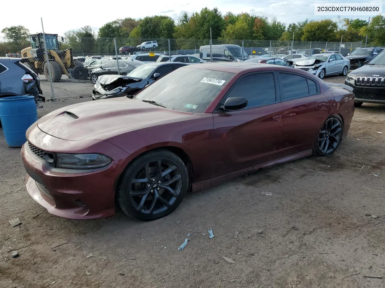 2019 Dodge Charger R/T VIN: 2C3CDXCT7KH608200 Lot: 71941774