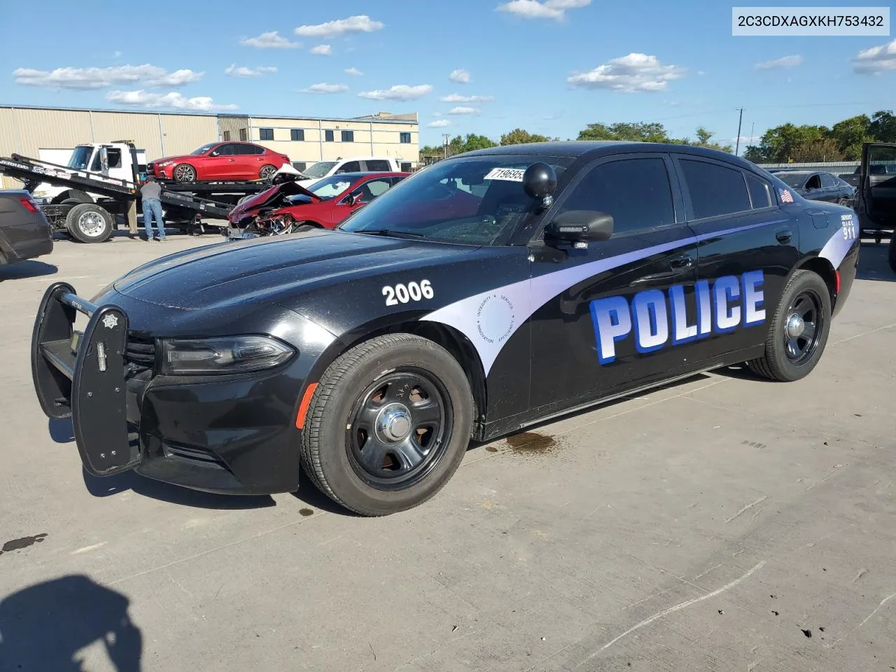 2C3CDXAGXKH753432 2019 Dodge Charger Police