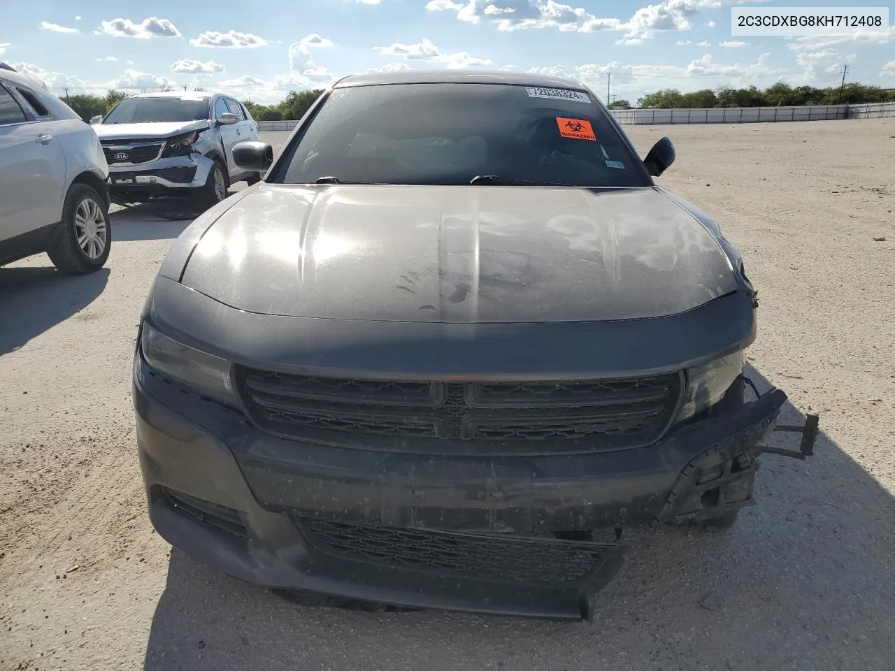 2019 Dodge Charger Sxt VIN: 2C3CDXBG8KH712408 Lot: 72038324