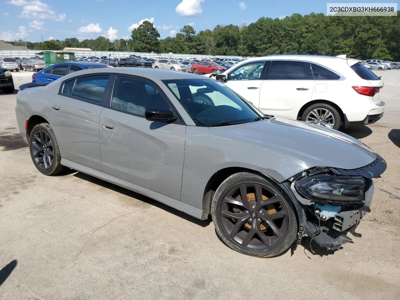 2019 Dodge Charger Sxt VIN: 2C3CDXBG3KH666938 Lot: 72274124