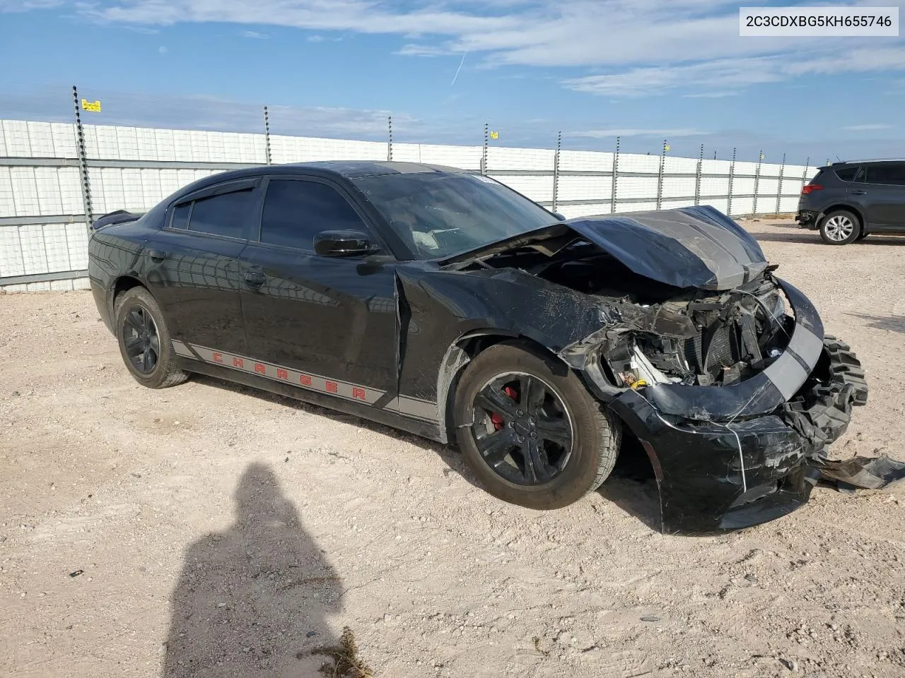 2019 Dodge Charger Sxt VIN: 2C3CDXBG5KH655746 Lot: 72471454