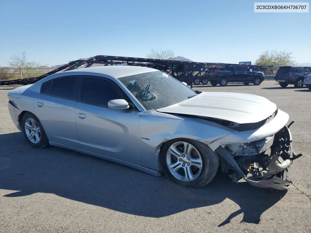 2019 Dodge Charger Sxt VIN: 2C3CDXBG6KH736707 Lot: 72558524