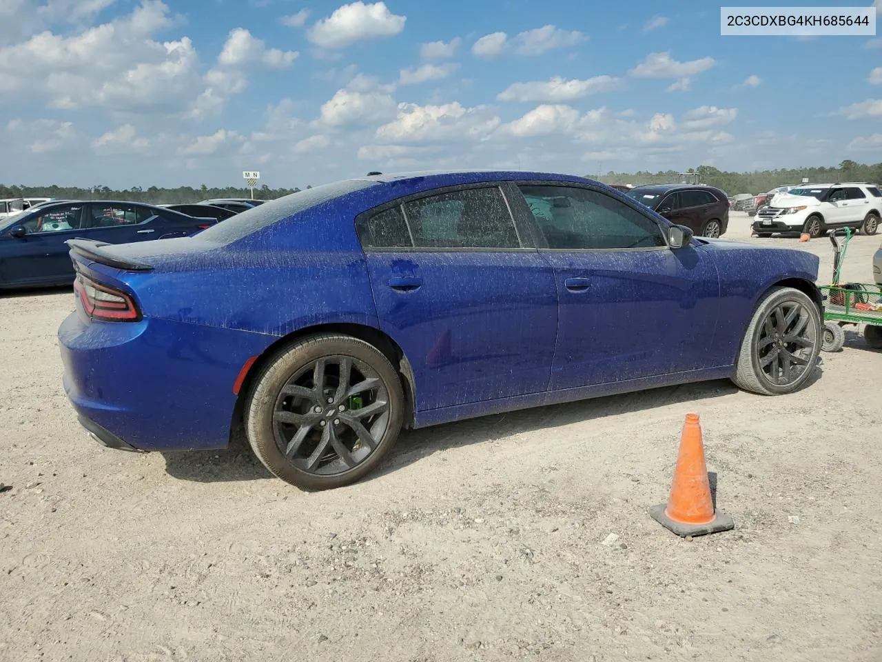 2019 Dodge Charger Sxt VIN: 2C3CDXBG4KH685644 Lot: 72982844