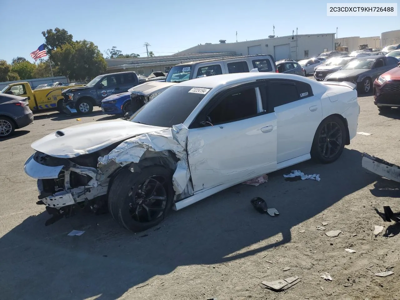 2019 Dodge Charger R/T VIN: 2C3CDXCT9KH726488 Lot: 73224194