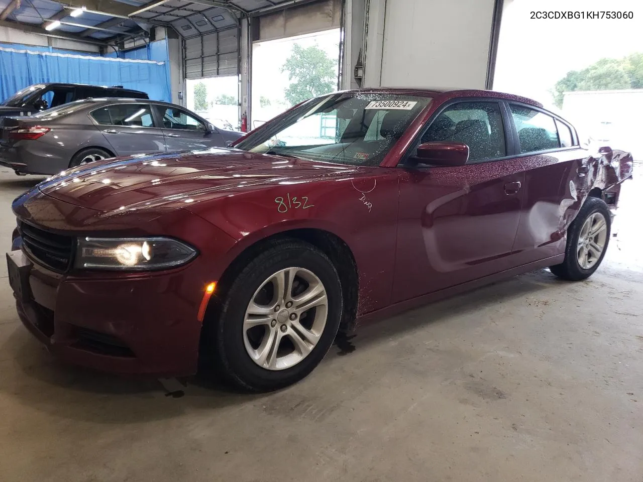 2019 Dodge Charger Sxt VIN: 2C3CDXBG1KH753060 Lot: 73500924