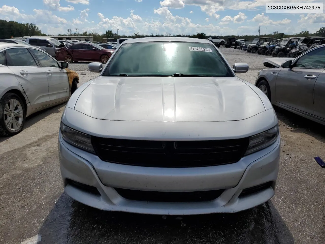 2019 Dodge Charger Sxt VIN: 2C3CDXBG6KH742975 Lot: 73785434