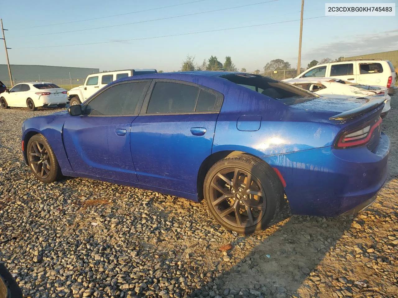 2019 Dodge Charger Sxt VIN: 2C3CDXBG0KH745483 Lot: 74995644