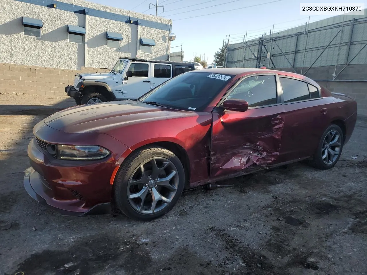 2019 Dodge Charger Sxt VIN: 2C3CDXBGXKH710370 Lot: 75004674