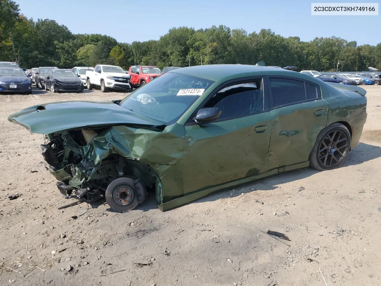 2019 Dodge Charger R/T VIN: 2C3CDXCT3KH749166 Lot: 75314374