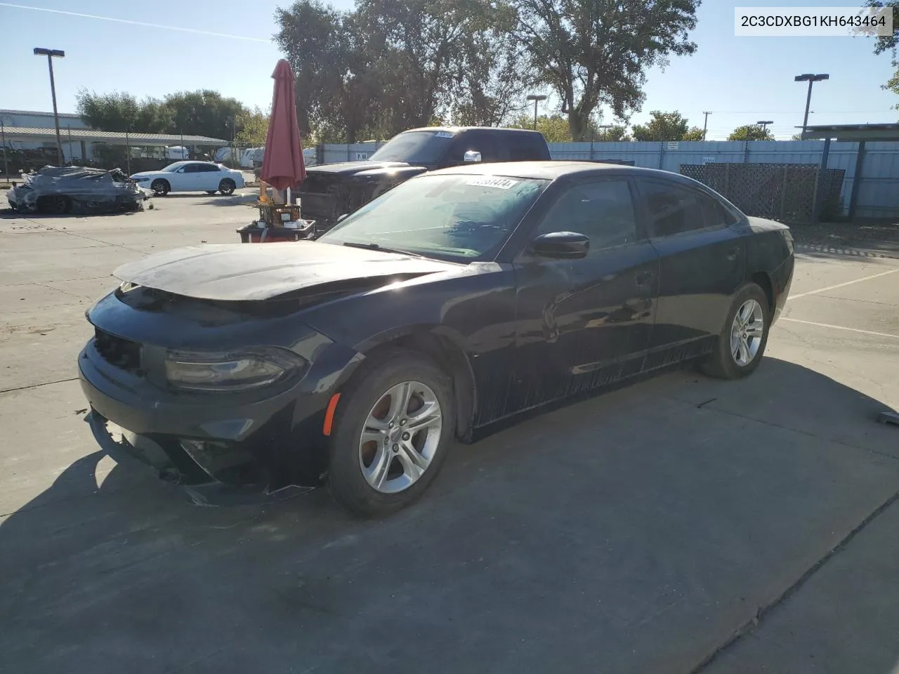 2019 Dodge Charger Sxt VIN: 2C3CDXBG1KH643464 Lot: 75681474