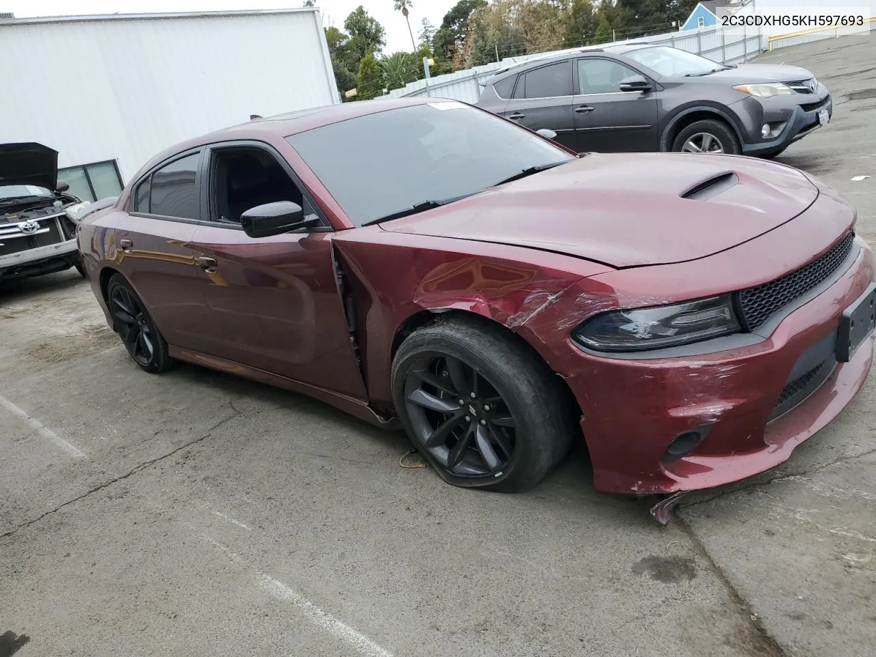 2019 Dodge Charger Gt VIN: 2C3CDXHG5KH597693 Lot: 75896604