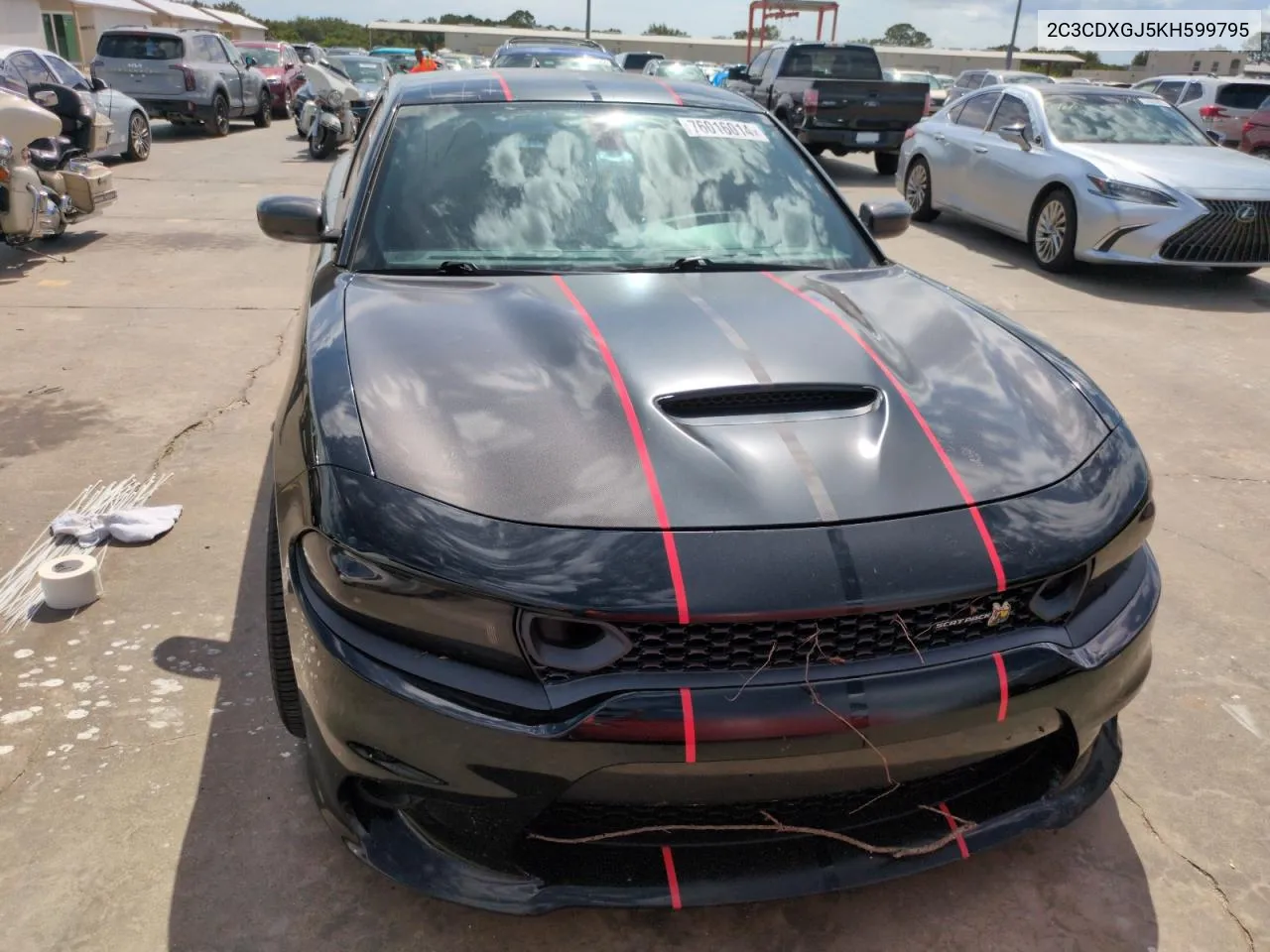 2019 Dodge Charger Scat Pack VIN: 2C3CDXGJ5KH599795 Lot: 76016014