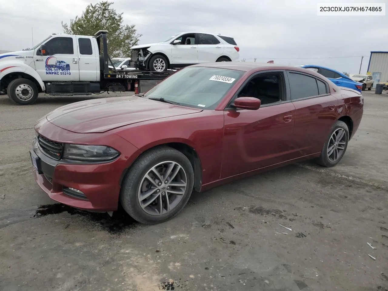 2019 Dodge Charger Sxt VIN: 2C3CDXJG7KH674865 Lot: 76024554