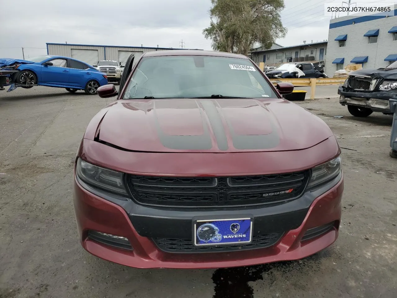 2019 Dodge Charger Sxt VIN: 2C3CDXJG7KH674865 Lot: 76024554